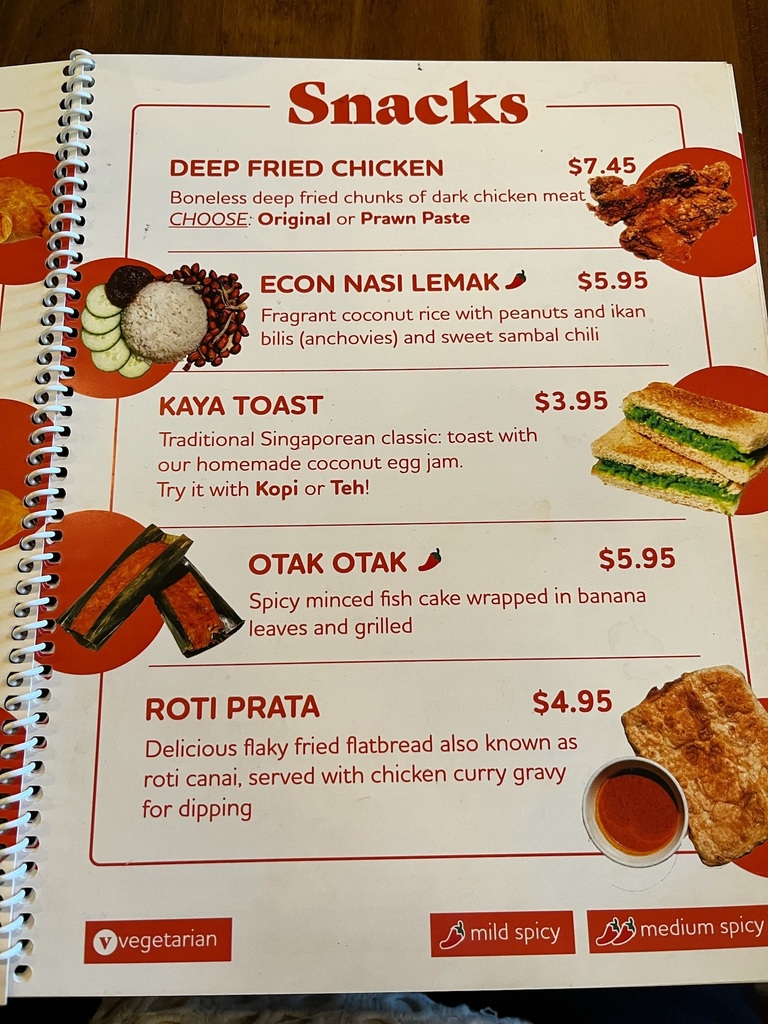 溫哥華美食 新加坡餐廳 Shiok 星洲菜 菜單 Snacks 小食2