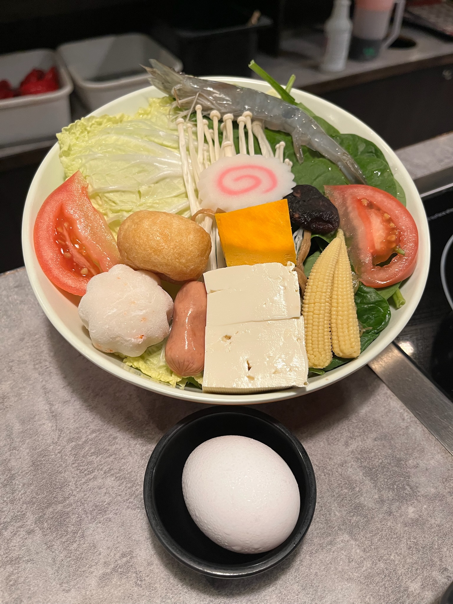 The combo vegetable and ingredient bowl, fully loaded