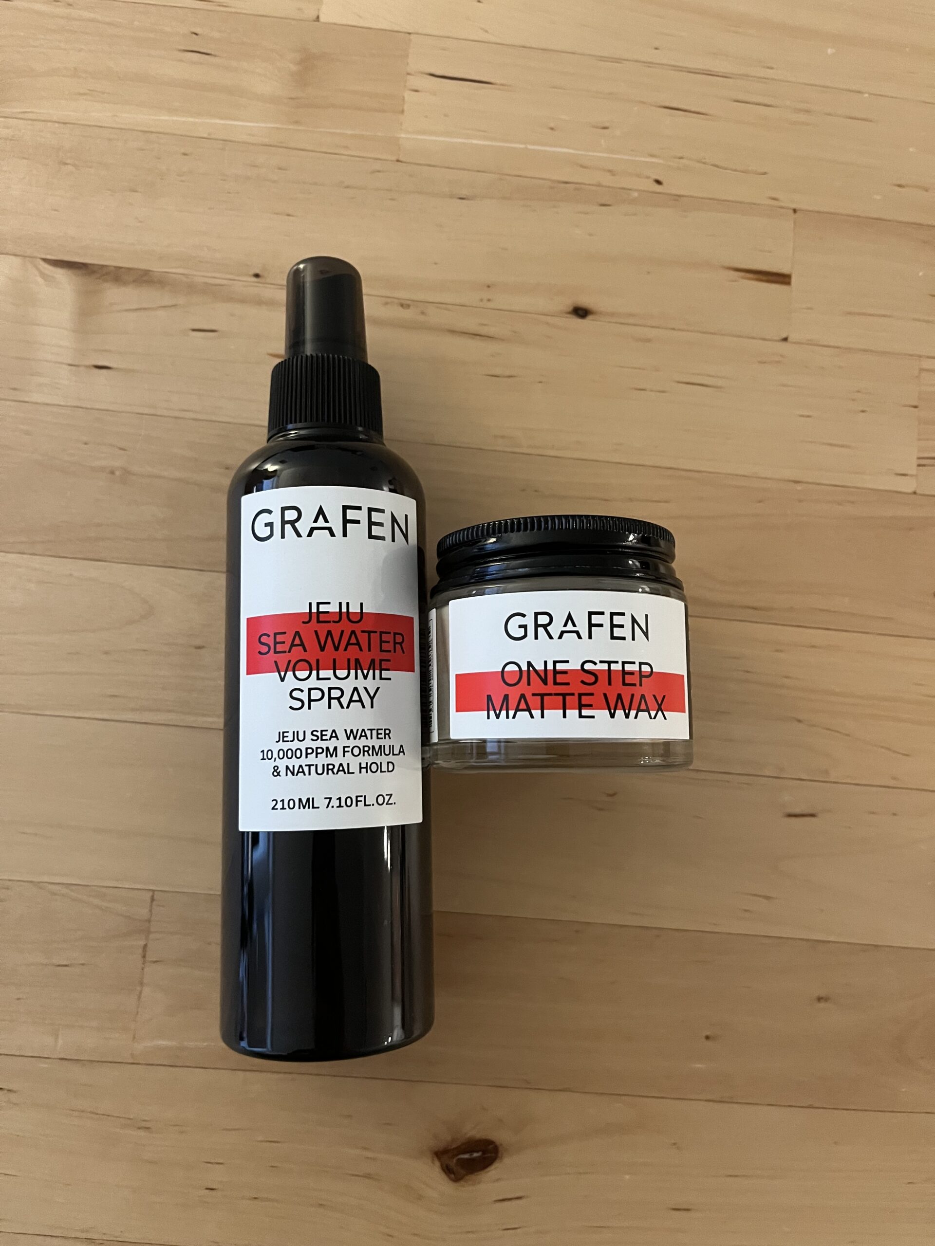 The Grafen One Step Matte Wax and Jeju Sea Water Volume Spray, our Korea must-buy duo